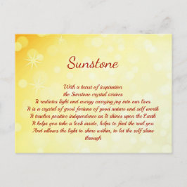 Briefkaart voor zonnesteenkristallen