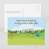 Briefkaart voor zoon of dochter tijdens het zomerk (Voorkant / Achterkant)