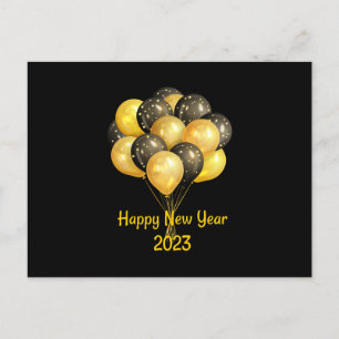 Briefkaart voor zwart gelukkig nieuwjaar 2023