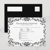 Briefkaart voor zwart-witbruin gothic Wedding (Voorkant / Achterkant)