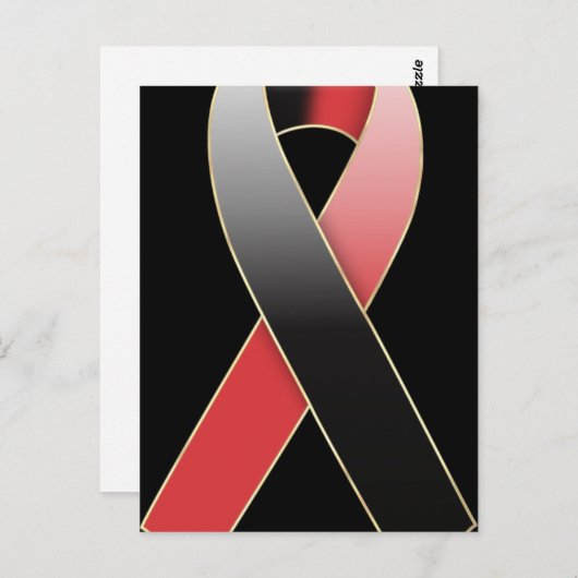 Briefkaart voor zwarte en rode lintjesheid (Voorkant / Achterkant)