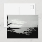 Briefkaart voor zwarte en witte oceaanscène (Voorkant / Achterkant)