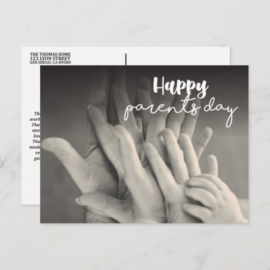 Briefkaart voor zwarte en witte ouders (Voorkant / Achterkant)