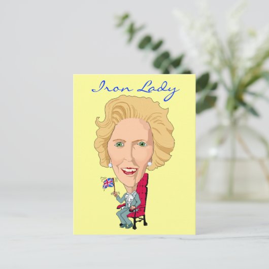 Briefkaart Voormalig Brits premier Iron Lady (Staand voorkant)