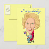 Briefkaart Voormalig Brits premier Iron Lady (Voorkant / Achterkant)