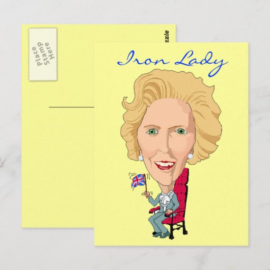 Briefkaart Voormalig Brits premier Iron Lady (Voorkant / Achterkant)