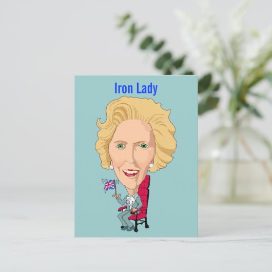 Briefkaart Voormalig Brits premier Iron Lady (Staand voorkant)