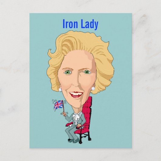 Briefkaart Voormalig Brits premier Iron Lady (Voorkant)