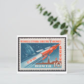Briefkaart Vostok 1 en Yuri Gagarin Flight (Staand voorkant)