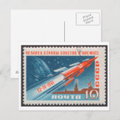 Briefkaart Vostok 1 en Yuri Gagarin Flight (Voorkant / Achterkant)