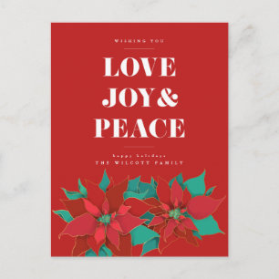 BRIEFKAART VREEMDE kerstfeestdag, JOY & PEACE