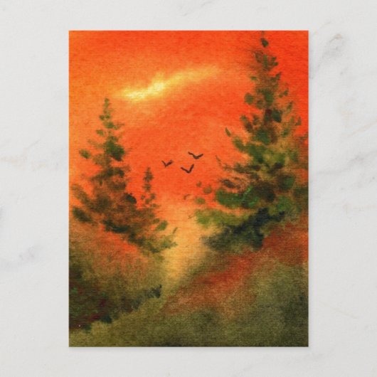 briefkaart "Vroege vogels" (Voorkant)