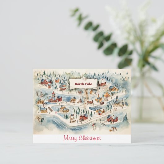 briefkaart Vrolijk kerstfeest (Staand voorkant)