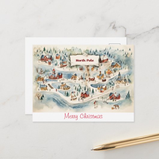  briefkaart Vrolijk kerstfeest (Voorkant / Achterkant in situ)