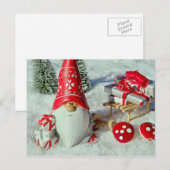 Briefkaart. Vrolijk kerstfeest. Feestdagenkaart (Voorkant / Achterkant)