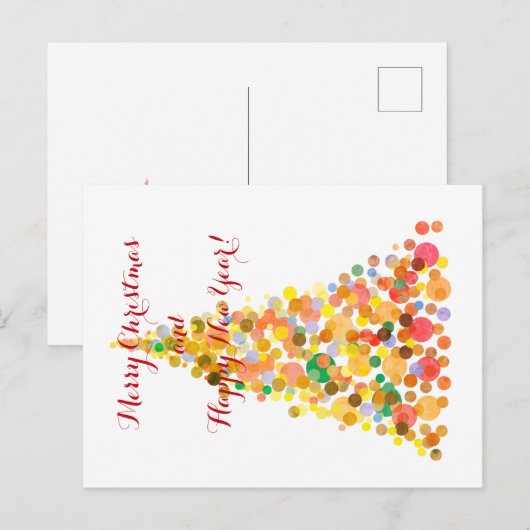 Briefkaart Vrolijk Kerstfeest Gelukkig Nieuwjaar! (Voorkant / Achterkant)