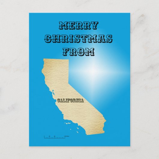 Briefkaart - Vrolijk kerstfeest vanuit Californië (Voorkant)
