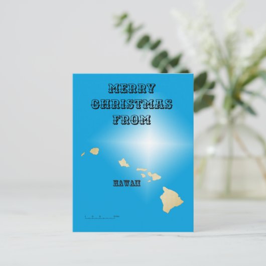 Briefkaart - Vrolijk kerstfeest vanuit Hawaï (Staand voorkant)