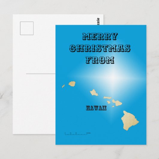 Briefkaart - Vrolijk kerstfeest vanuit Hawaï (Voorkant / Achterkant)