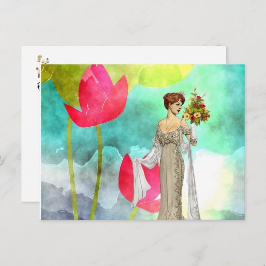 Briefkaart  Vrouw (Voorkant / Achterkant)