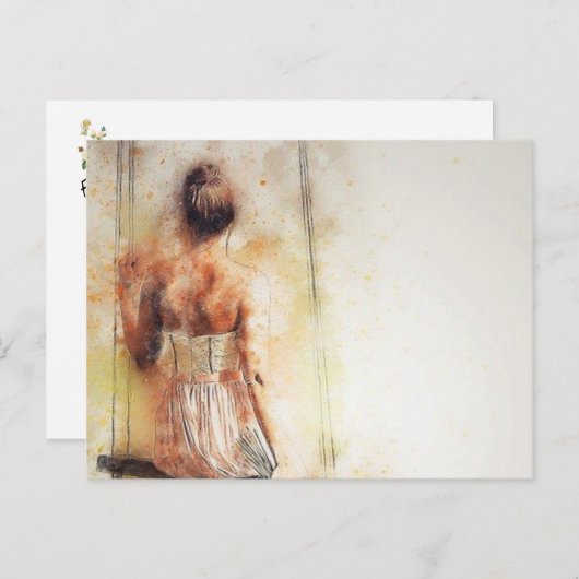 Briefkaart vrouw (Voorkant / Achterkant)