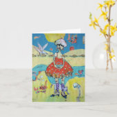 briefkaart "Vrouw met Gouden Vis (Gele Bloem)