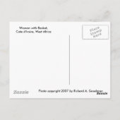 Briefkaart, "Vrouw met mandje" # 1202 Briefkaart (Achterkant)