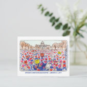 Briefkaart vrouwenmars (Staand voorkant)