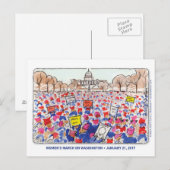 Briefkaart vrouwenmars (Voorkant / Achterkant)