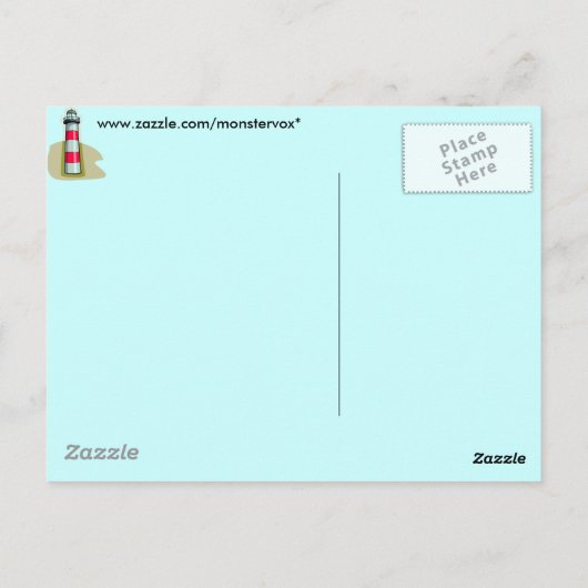 Briefkaart vuurtoren (Achterkant)