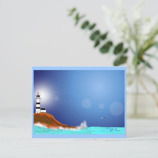 Briefkaart vuurtoren (Staand voorkant)