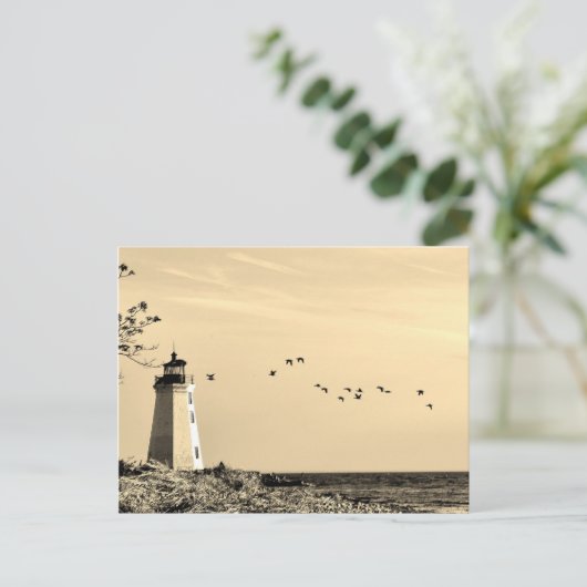 Briefkaart vuurtoren - Bridgeport, CT (Staand voorkant)