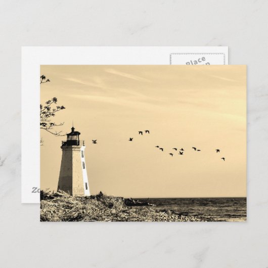 Briefkaart vuurtoren - Bridgeport, CT (Voorkant / Achterkant)