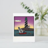 Briefkaart vuurtoren Humor (Staand voorkant)