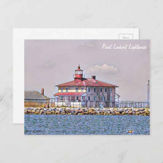 Briefkaart vuurtoren punt (Voorkant / Achterkant)
