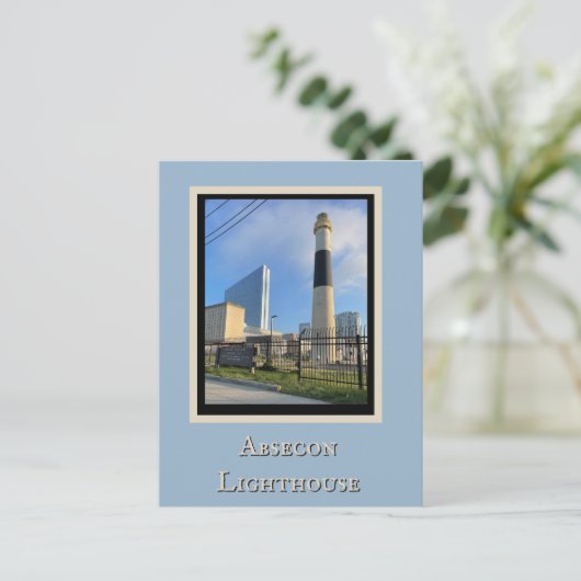 Briefkaart vuurtoren van Absecon (Staand voorkant)
