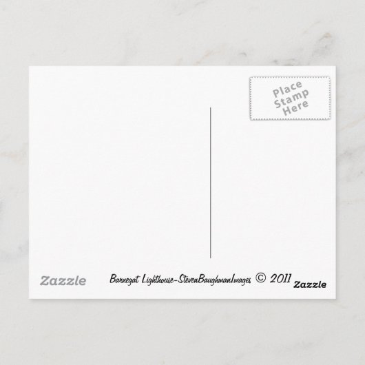 Briefkaart vuurtoren van Barnegat (Achterkant)