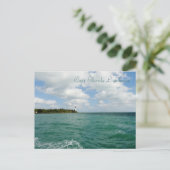 Briefkaart vuurtoren van Cape Florida (Staand voorkant)