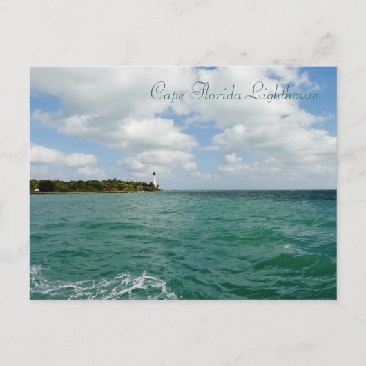 Briefkaart vuurtoren van Cape Florida (Voorkant)