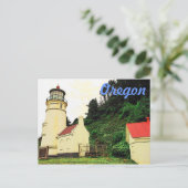 Briefkaart vuurtoren van Oregon (Staand voorkant)