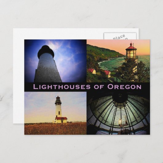 Briefkaart vuurtoren van Oregon (Voorkant / Achterkant)