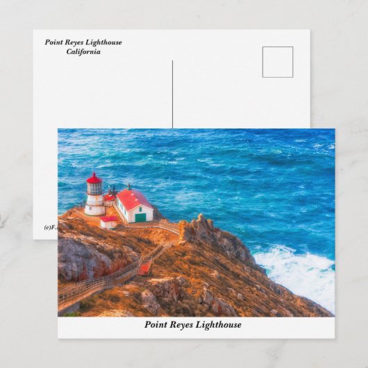 Briefkaart vuurtoren van Point Reyes (Voorkant / Achterkant)
