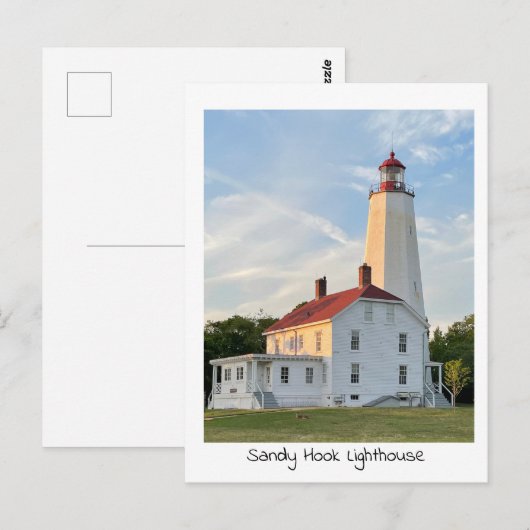 Briefkaart vuurtoren van Sandy Hook (Voorkant / Achterkant)