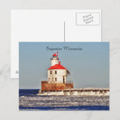 Briefkaart vuurtoren van Wisconsin (Voorkant / Achterkant)