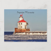 Briefkaart vuurtoren van Wisconsin (Voorkant)