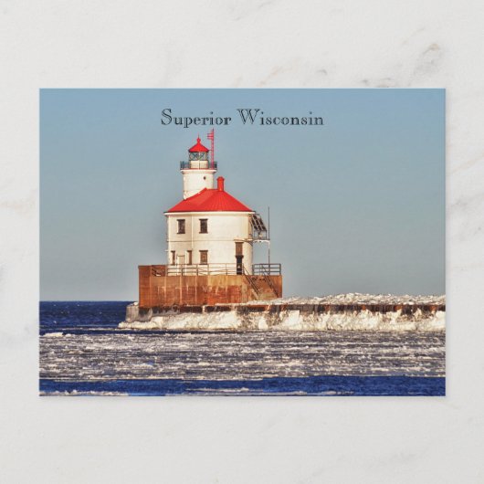 Briefkaart vuurtoren van Wisconsin (Voorkant)