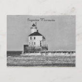 Briefkaart  vuurtoren van Wisconsin (Voorkant)