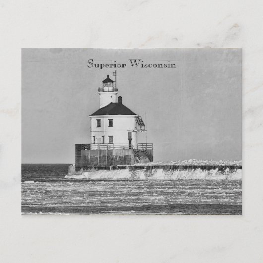 Briefkaart  vuurtoren van Wisconsin (Voorkant)