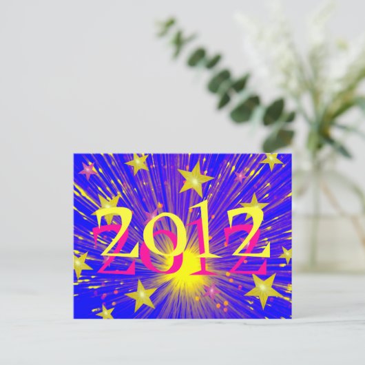 Briefkaart vuurwerk "2012" (Staand voorkant)
