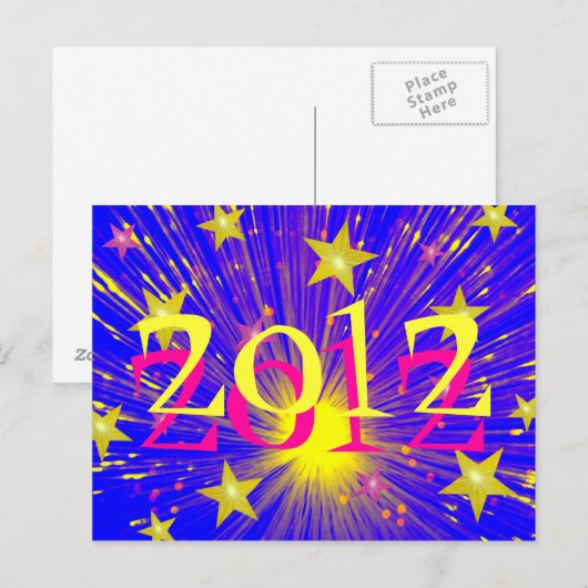 Briefkaart vuurwerk "2012" (Voorkant / Achterkant)